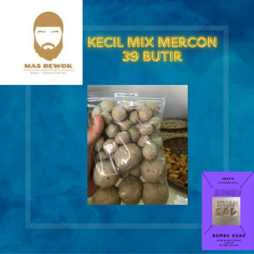 

Bakso Sapi Mix Kecil + Mercon 36 Pcs Gratis Bumbu Kuah