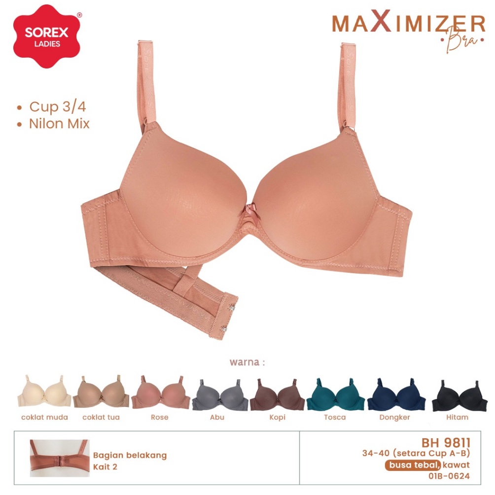 KODE M29R Sorex Maximizer Bra 34 Push Up Busa Tebal Kawat Kait 2 Setara Cup AB BH 9811