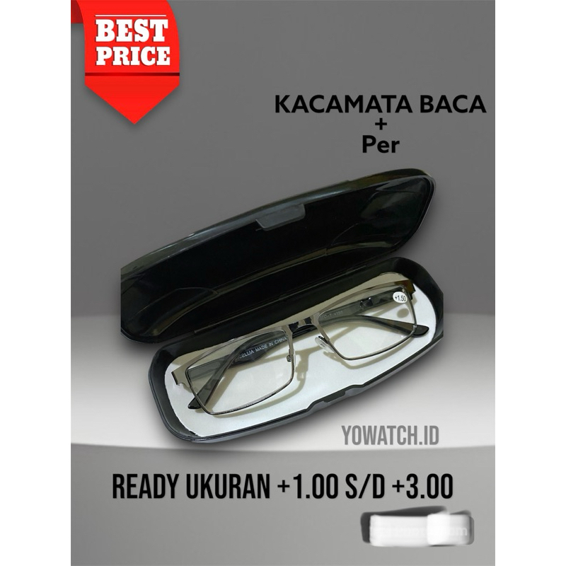 Kacamata Baca (+) Frame Besi Police Bonus Per Lentur Unisex Pria Dan Wanita