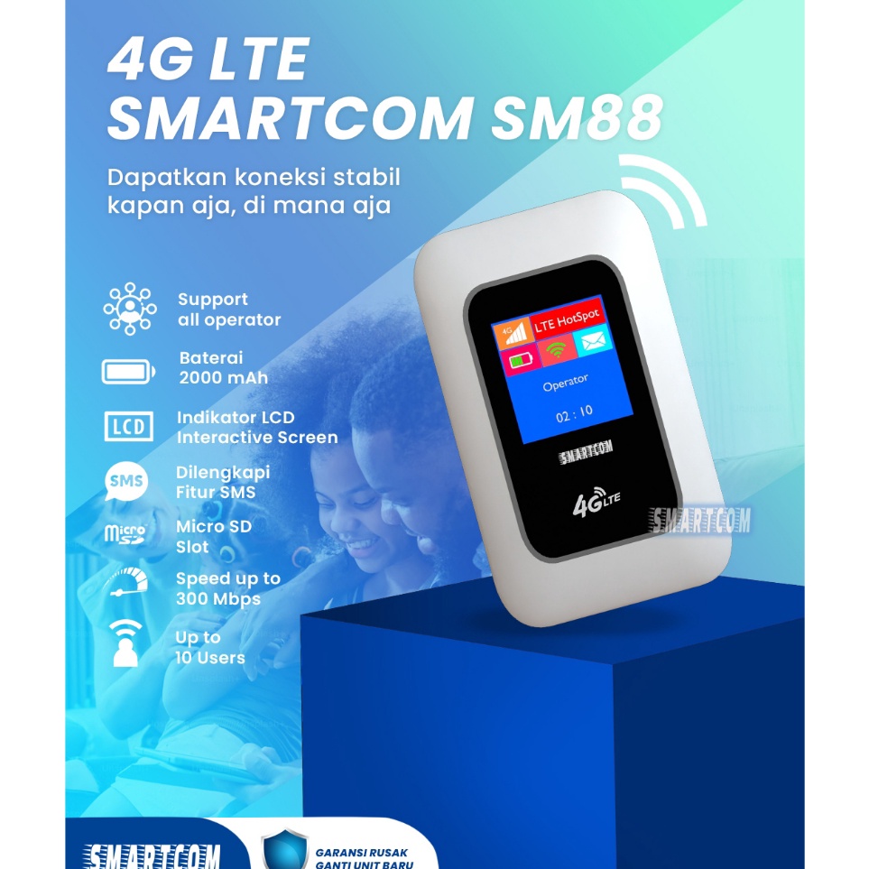 Mocute  Modem Mifi Wifi SMARTCOM SM88 Unlock All Operator 4G 21mAh n J4V8