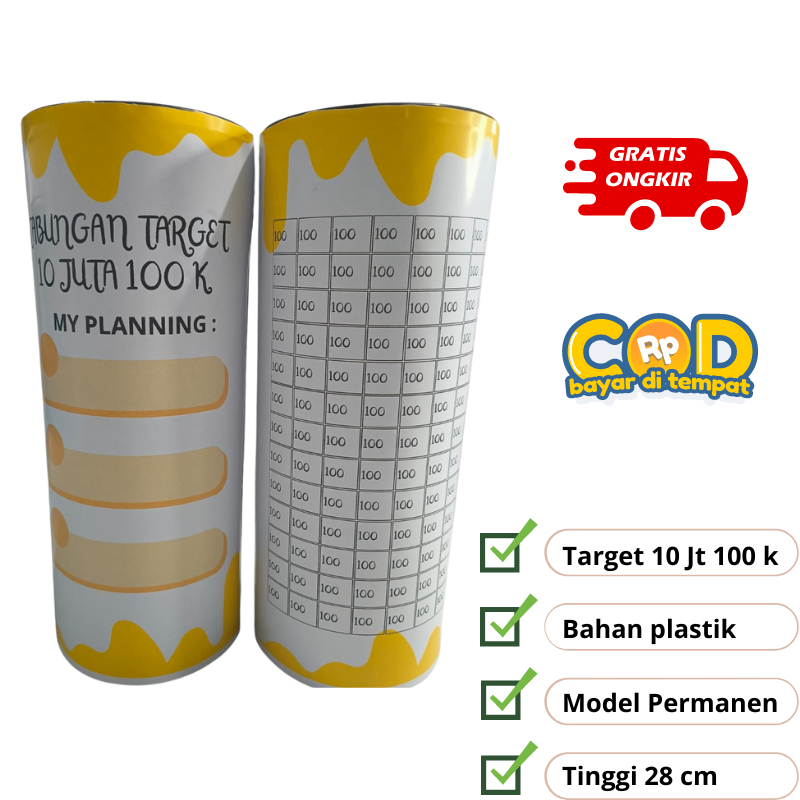 Celengan Target 10 Juta karakter celengan unik Pecahan 10k 20k 50k 100K Tabungan target 10 Juta Jumb