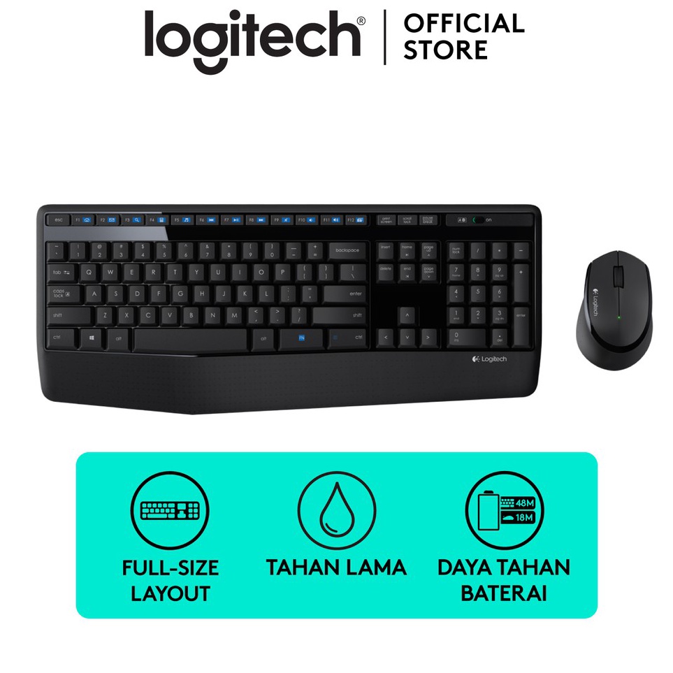 Logitech MK345 Wireless Combo Keyboard Mouse k Q7I9