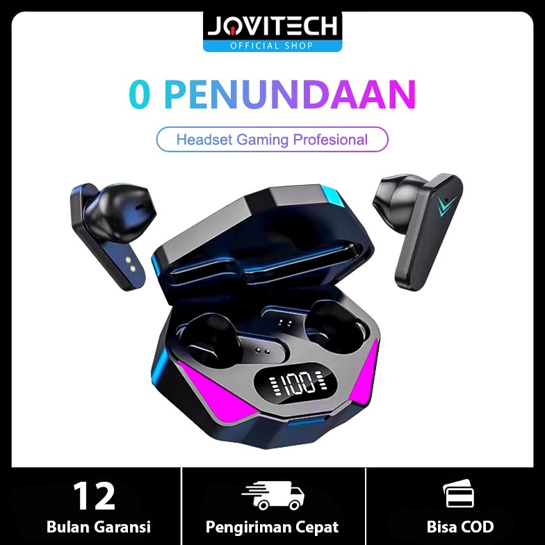 KODE M32S Jovitech Headset Bluetooth Gaming TWS X15 Bluetooth V52 LED Smart Display Headset Nirkabel