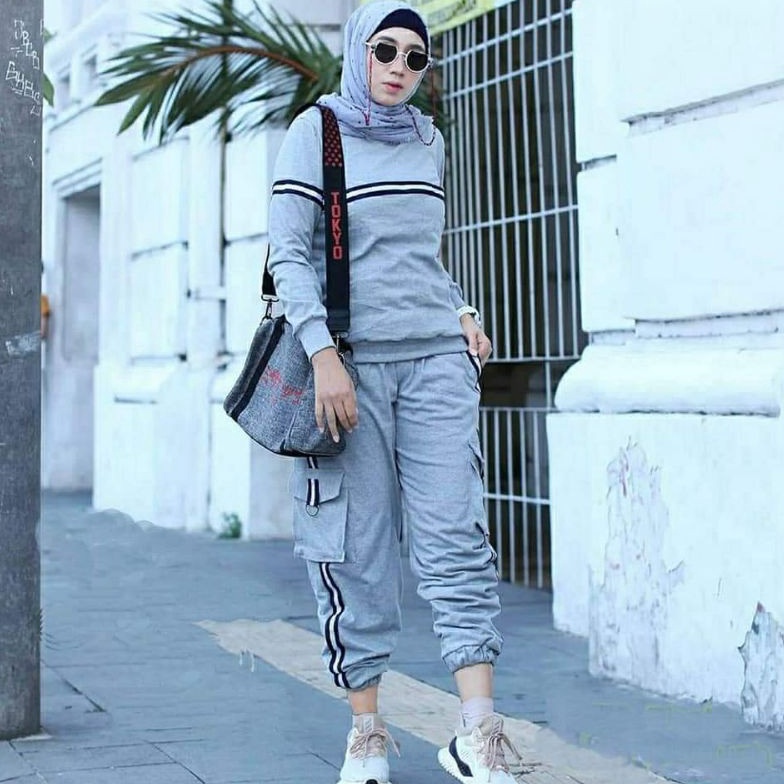KODE Q12O NABILA SET  BIG SIZE  GAGIL  KAOS BAJU CELANA TRAINING  BAJU OLAHRAGA WANITA MUSLIM SWEATS