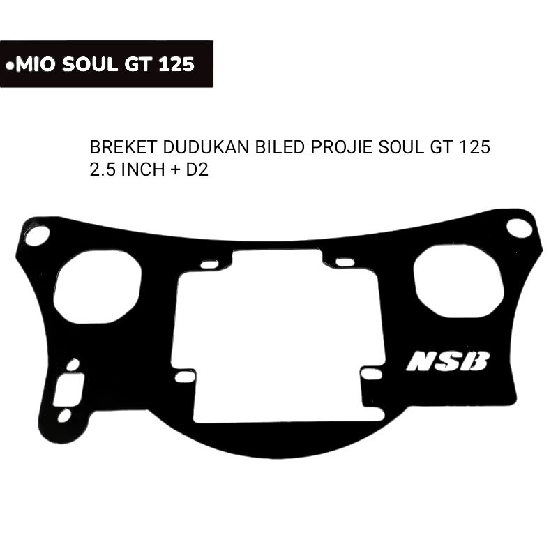 Breket dudukan lampu biled projie mio soul gt 125 bracket lampu projie biled 2.5 inch + D2 yamaha so