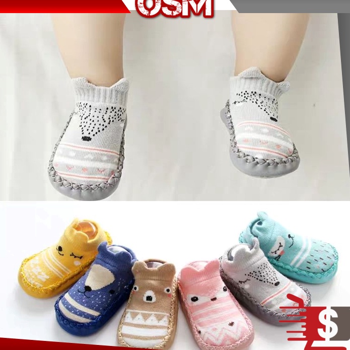 Baru Laris  OSM  F382 Sepatu Anak Bayi Anti Slip  Sepatu Kaos Kaki Baby  Kaos Kaki Karakter  Import 