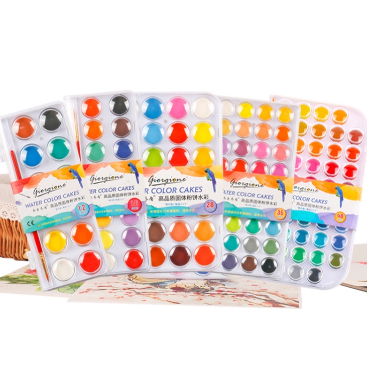 

SPECIAL PROMO Giorgione Solid Watercolor Paint ECO PACK Watercolour cake Cat Air 121624283648 Warna FREE Kuas
