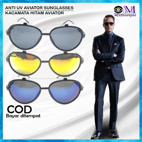 PRODUK TREND KACAMATA HITAM ANTI UV ANTI SILAU KACAMATA FASHION FRAME AVIATOR SUMMER LOOK UNISEX PRI