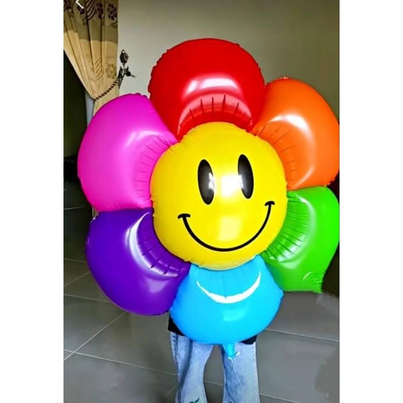 BALON GAS BUNGA MATAHARI JUMBO UKURAN 1METER ISI 1PCS / BALON FOIL BUNGA MATAHARI JUMBO UKURAN 1METE