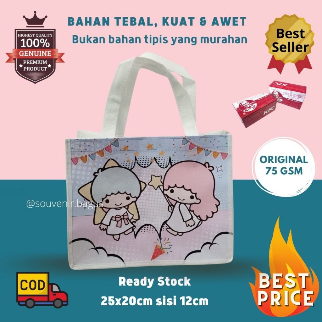

Tas souvenir ultah anak little twin star tas kado twin star kawan kuromi cinnamoroll