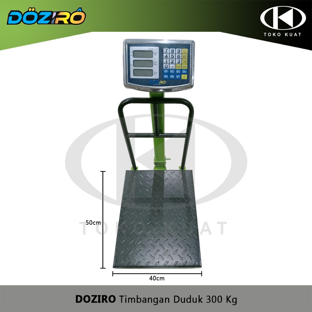 Timbangan Duduk 300 Kg DOZIRO Digital Scale Akurasi 20g Double Display
