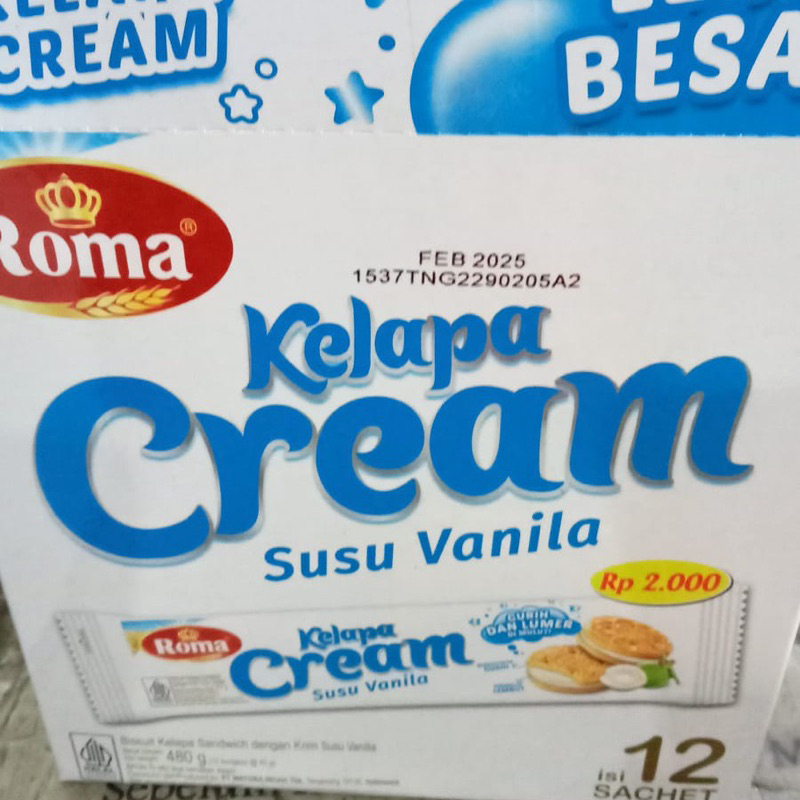 

biskuit roma kelapa cream box 12pcs