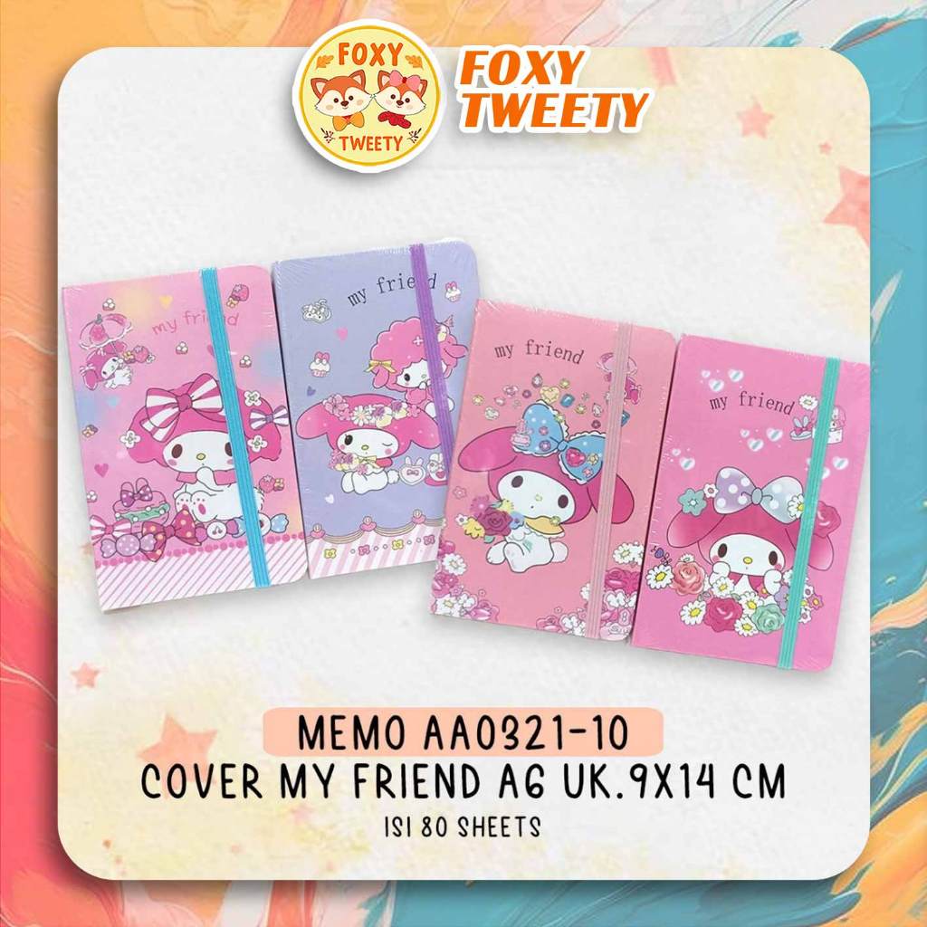 

MEMO TALI A6 AA0321-10 COVER MY FRIEND (9x14cm) / Notebook Gemoy My Melody