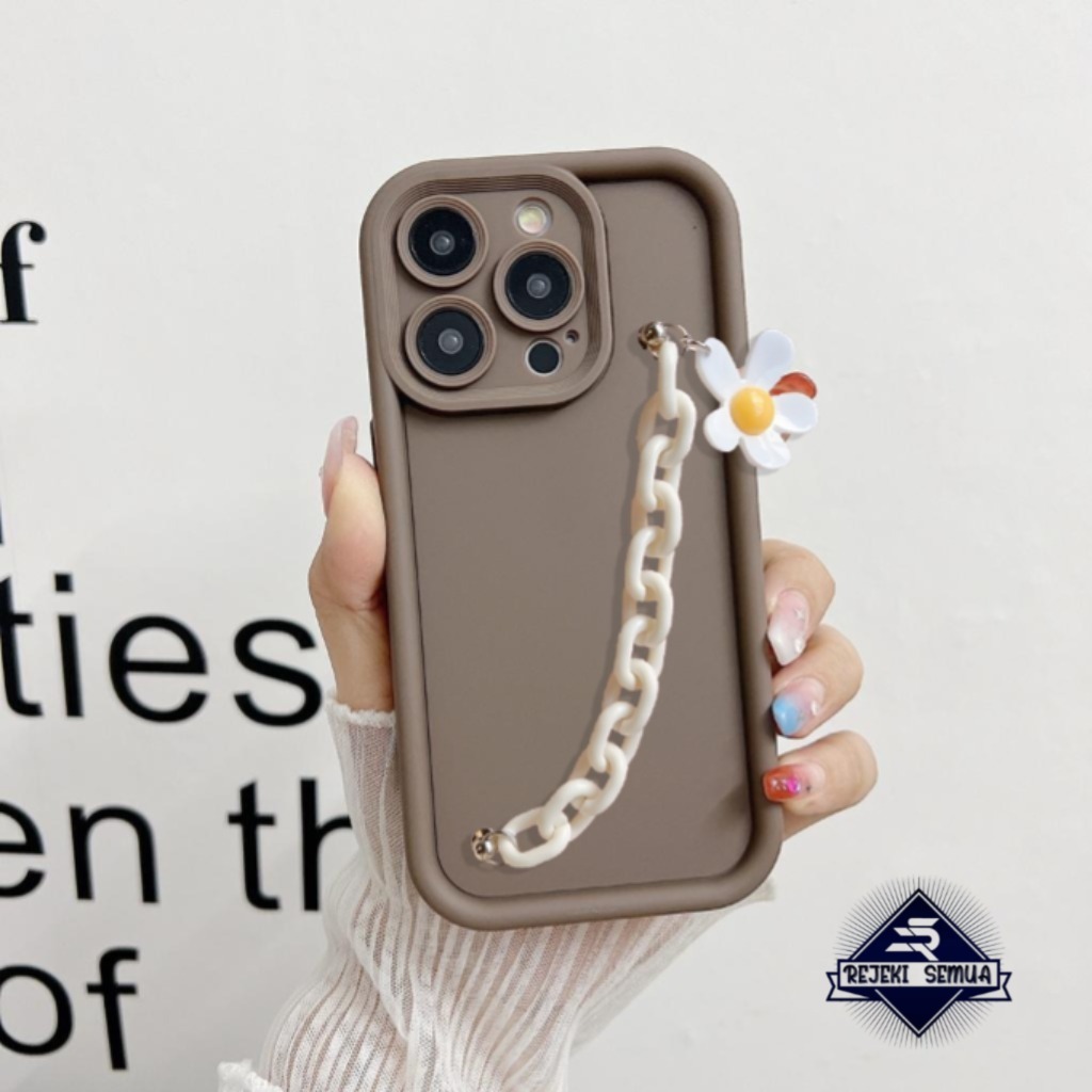 Gc94 Case Casing Silikon Matte Rose Daisy Chain Grip - Casing Hp Compatible For Iphone 12 13 14 15 I