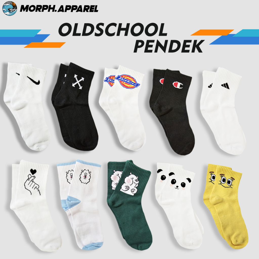 Kaos Kaki Oldschool Pendek - Kaos Kaki Skate Pendek Motif - #1 - Morph.Apparel