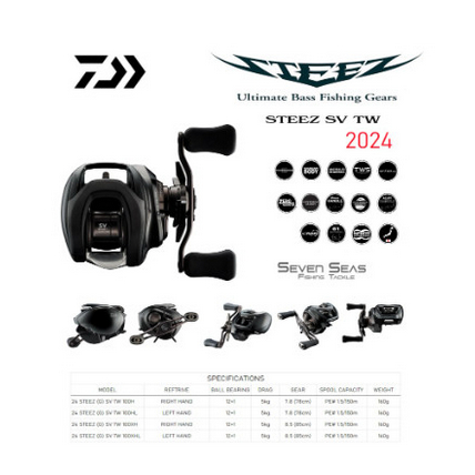 Gulungan Senar Pancing Rel Rell Daiwa Steez SV TW 100HL LEFT Model 2024 BC Baitcasting