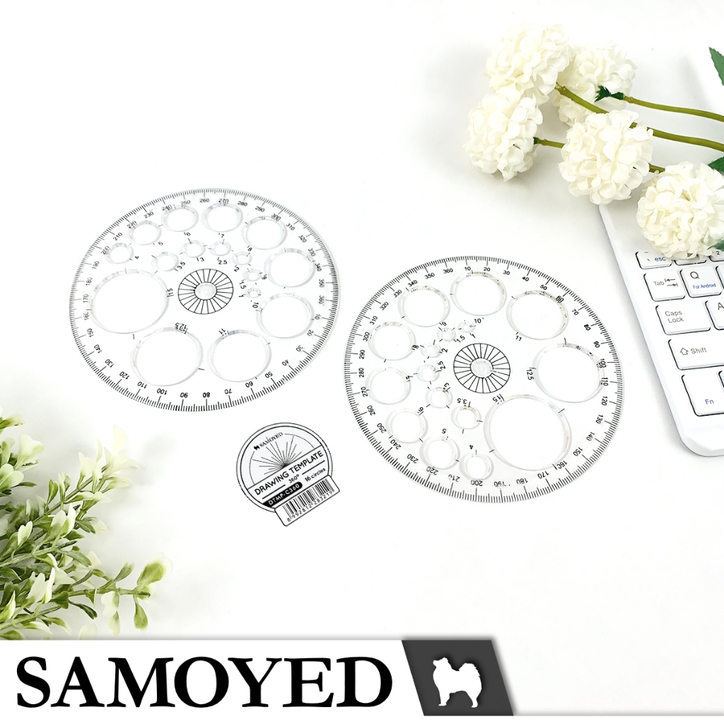 

Penggaris Sablon / Mal / Cetakan Gambar / Lukis / Stensil Lingkaran / Bulat / Busur Derajat / Circle / Round Hollow Drawing / Painting / Stencil / Quilling Ruler / Template / Protractor 360 Samoyed DTMP-C360