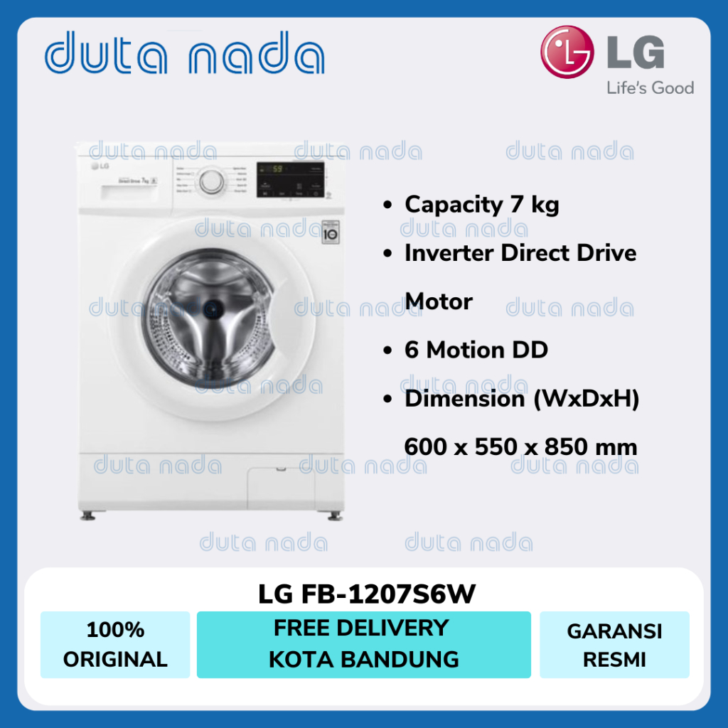 LG Mesin Cuci Front Loading 7KG FB1207S6W / FB-1207S6W