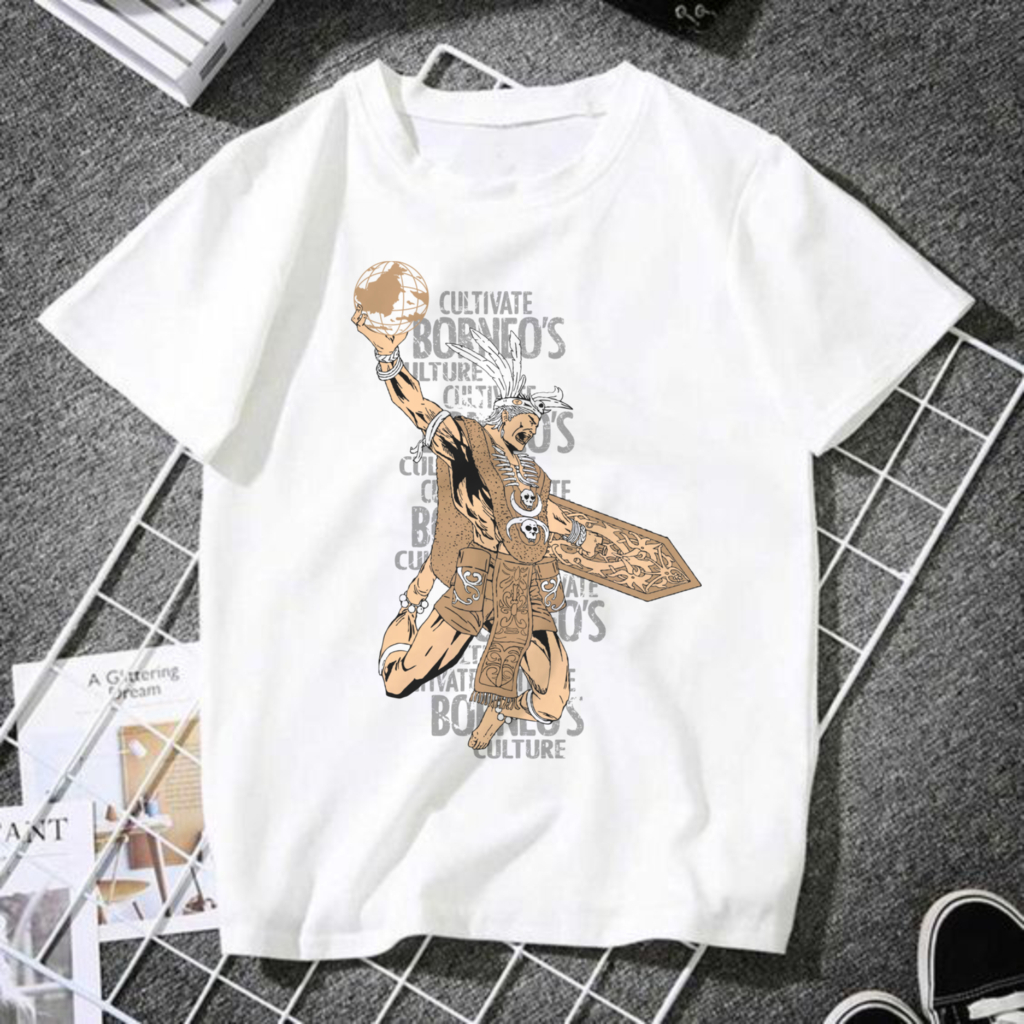 BAJU MOTIF BORNEO KAOS DAYAK KALIMANTAN ORIGINAL PREMIUM