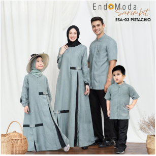 ENDOMODA ESA 03 GAMIS & KOKO ANAK WARNA LAVENDER & PISTACHIO BY ENDOMODA