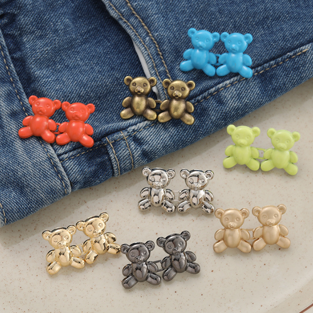 Kancing Pengecil Jeans Beruang Lepas Pasang Pengait Pinggang Celana Button Aksesoris Bear Lucu