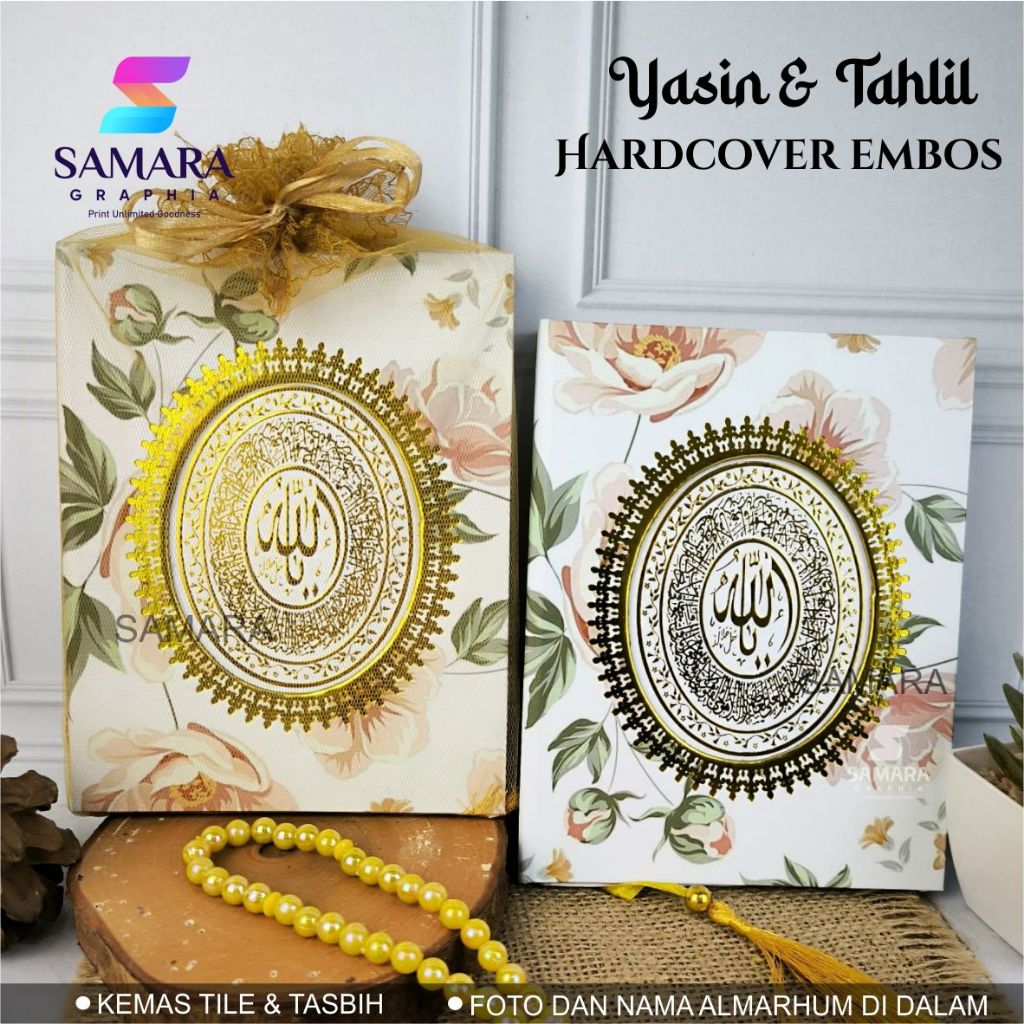 Buku yasin dan tahlil hardcover custom bunga lengkap 40 100 1000 harian embos shafa 2
