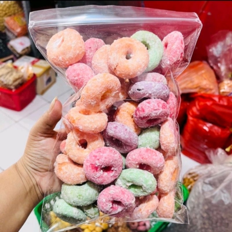 

SNACK VIRAL | DONAT WARNA WARNI uk.200gram/WIDARAN GABUS MANIS/