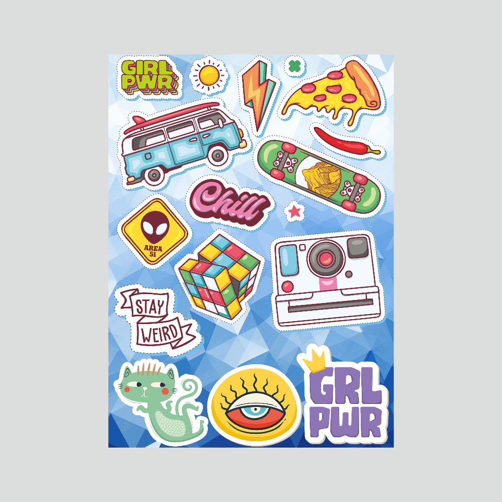 

sticker power girl lucu aesthetic / sticker laptop / pc / for tumbler / kulkas