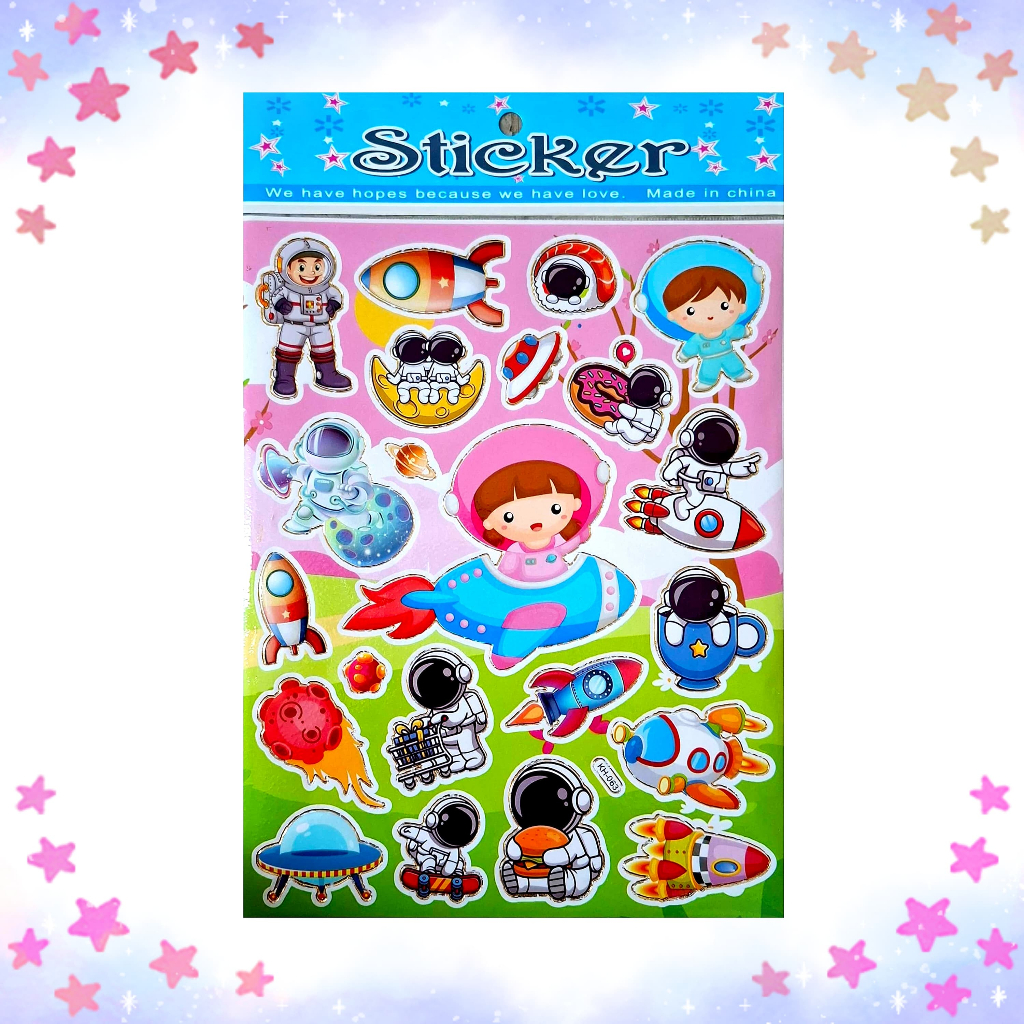 

[KH] Gambar Tempel Laser Sticker Stiker Laser Anak Karakter Kartun Astronot Astronaut