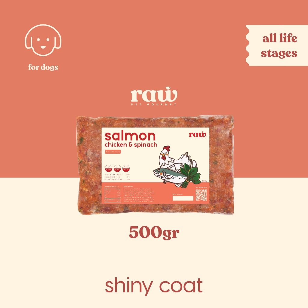 SALMON, CHICKEN & SPINACH // Raw Pet Gourmet // Makanan Anjing