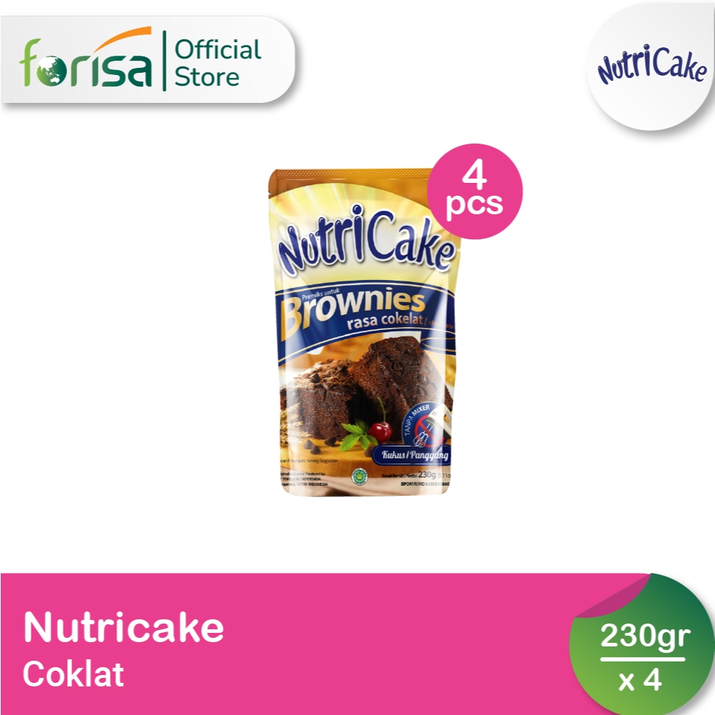 

Nutricake Premiks Brownies Coklat 4 Pcs