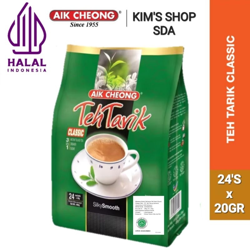 

HALAL & BPOM, TEH TARIK AIK CHEONG CLASSIC 480GR ( 24SACHET X 20GRAM ) EXP : 19 JUNI 2025