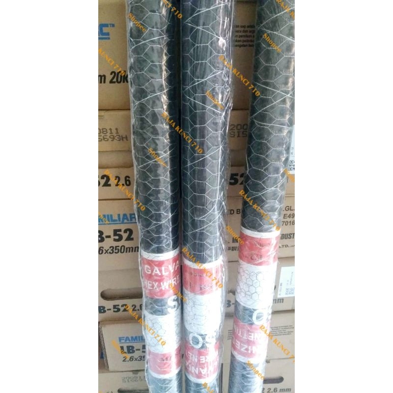 Kawat Kandang Ayam Anti Karat Galvanis Hexagonal Tebal 1/2" inch 7mtr
