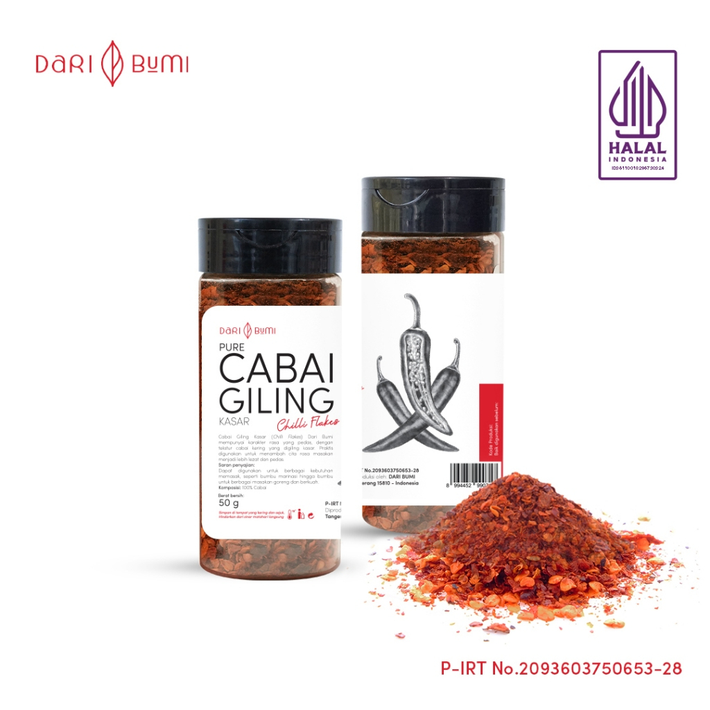 

Dari Bumi Cabai Giling Kasar Chilli Flakes 50 Gr Premium