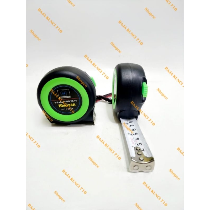 Meteran Auto Stop - Auto Lock 10M R R - Meteran Bulat Measuring Tape