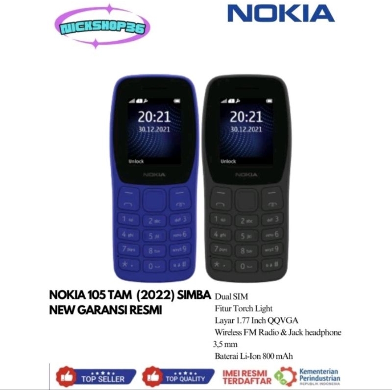 nokia original garansi resmi TAM 105