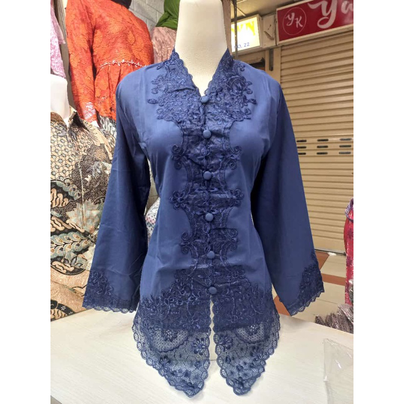 Encim Bahan Katun Mikro Polos ||atasan kebaya encim bordir polos senada||seragam kerja kantor||kebay
