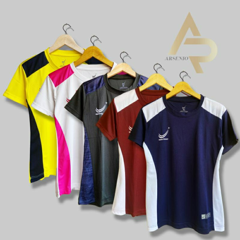 ATASAN jersey WANITA kaos olahraga WANITA baju senam WANITA JERSEY polosan WANITA