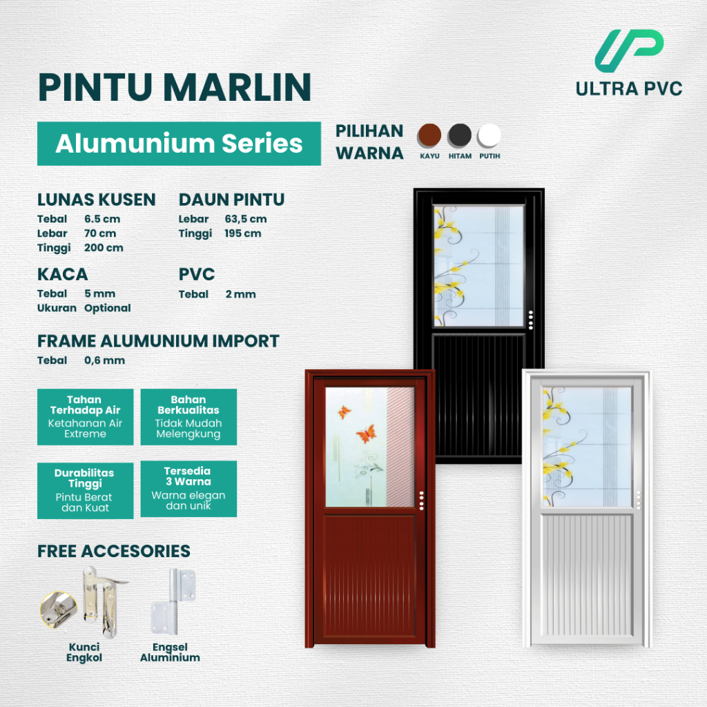 PINTU MARLIN ALUMUNIUM SERIES - PINTU ALUMUNIUM // PINTU KAMAR // PINTU KAMAR MANDI // PINTU RUMAH