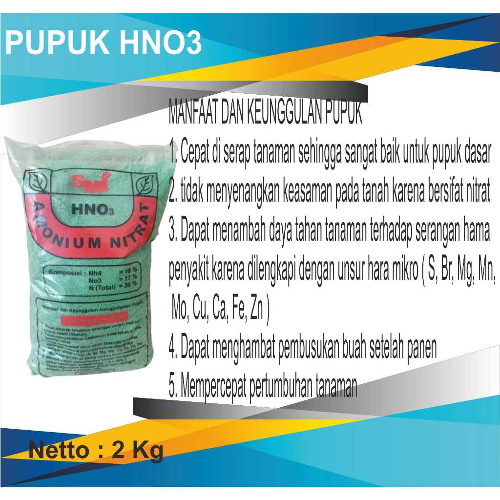 Pupuk HNO3 Amonium Nitrat 2kg,