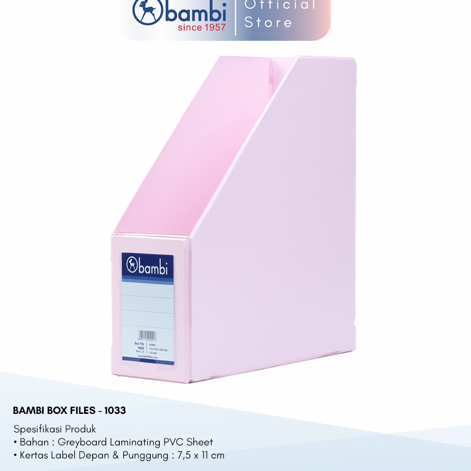 

KODE G6O5 Bambi Box File Magazine JUMBO SIZE 115 cm Special Colour Pastel Pink Box Arsip Box Storage Box Dokumen kode 133