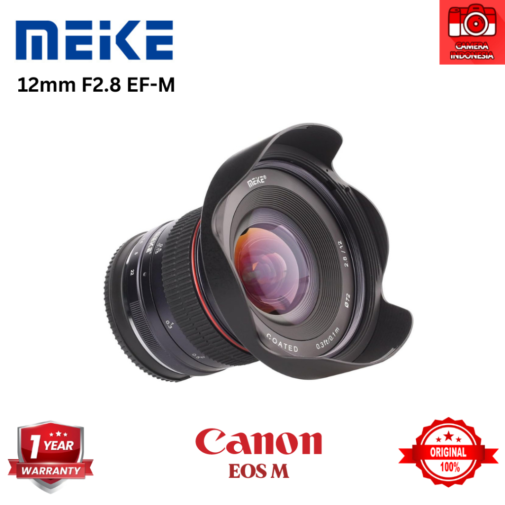 Meike 12mm F2.8 EOS M Mount Canon APS-C Lens Lensa Ultra Wide Angle EF-M Kamera Canon Mirrorless