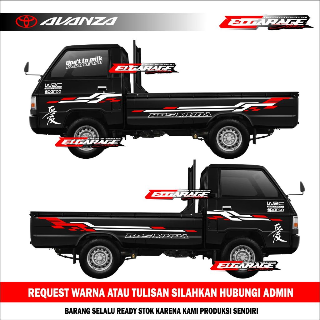 Stiker mobil pickup L300 list body samping mobil pick up mitsubishi L300 mobil L300 terbaru