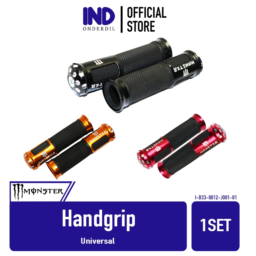 Handgrip CNC Bintik Untuk Semua Jenis Motor Universal Merk Monster Handle Hand Grip Fat pad Assy Han