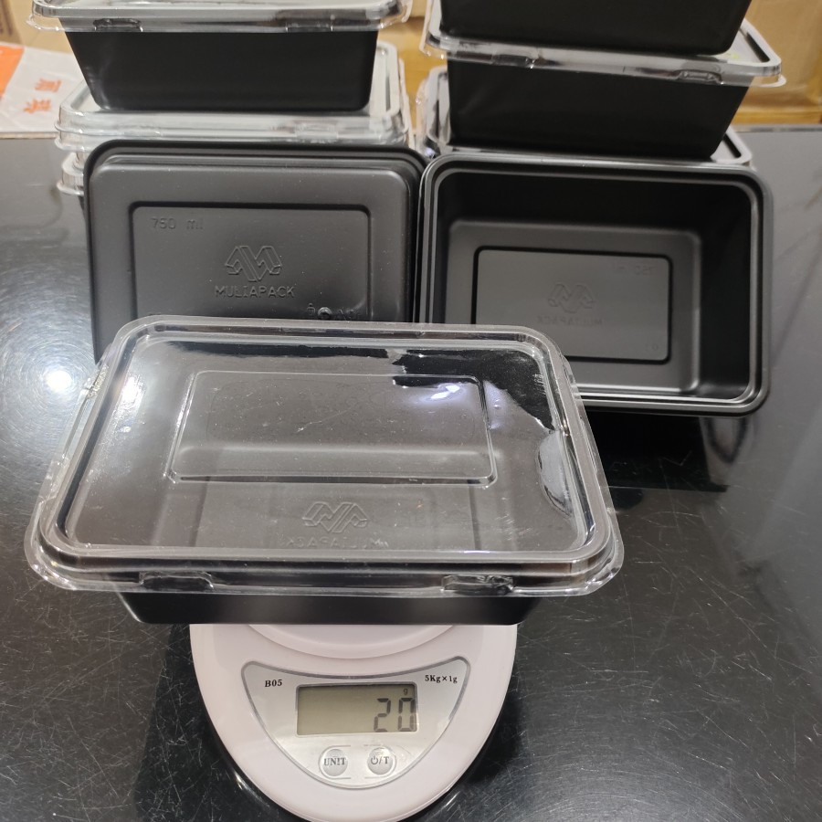 Mika Bento Thinwall 750ml +Tutup @25pcs / Kotak Makan Plastik Tanpa Sekat