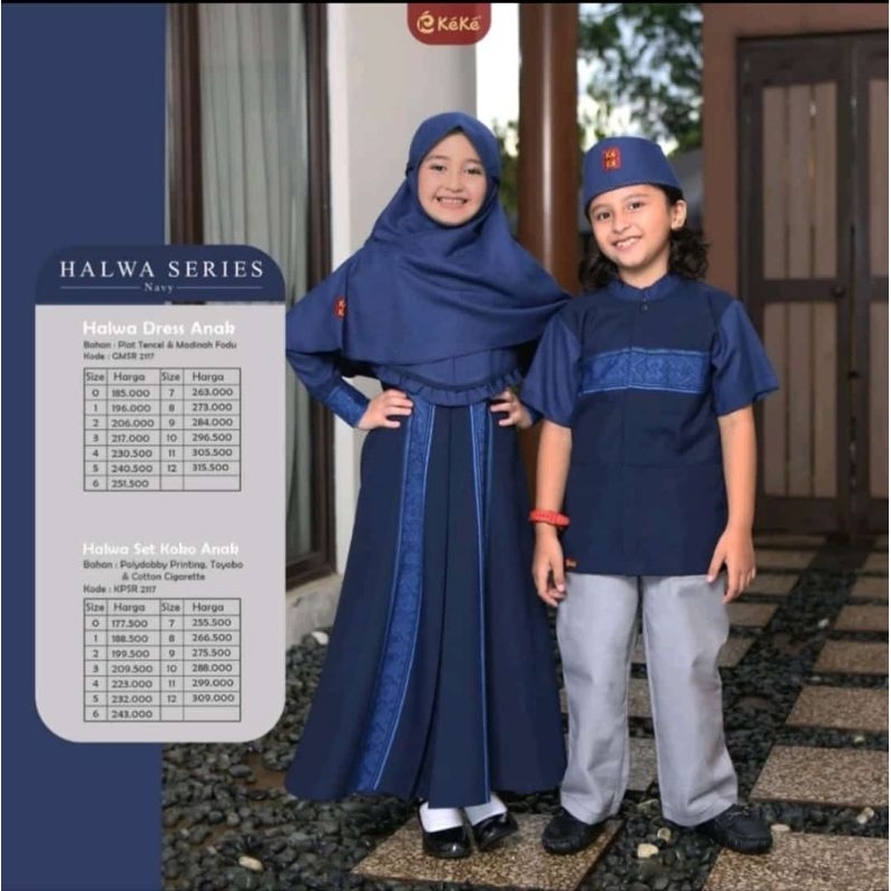 Keke Gamis Anak GA HALWA NAVY