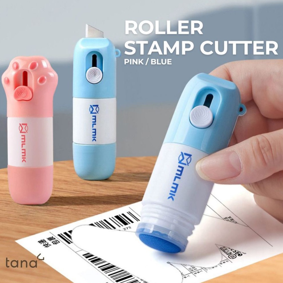 

Box Opener Roller Stamp Cutter Pembuka dan Penghapus Resi Paket penghapus lucu Biru Pink KODE N8W4