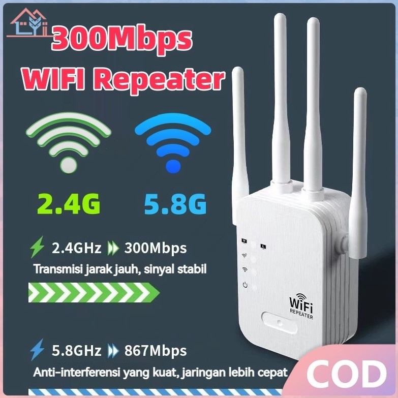 COD Wifi 3M Repeater Wireless Wifi Range Extender Router Repeater Penguat Sinyal 5G Amplifier Signal