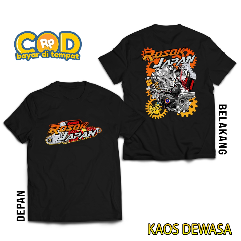 HOSINSHOP - KAOS DEWASA VARIASI ROSOK JAPAN KUNING - BAJU RACING CEWEK COWOK - TSHIRT UNTUK PRIA DAN