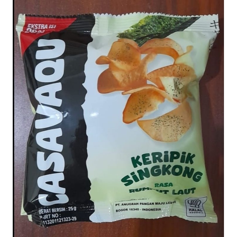 

Casavaqu Keripik Singkong Rasa Rumput Laut uk 25 gr